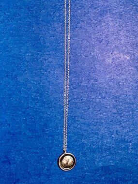 RQP Studio .999 Fine Silver Wax Seal Arrow Pendant Necklace. Hand-Pressed